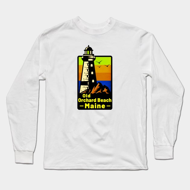 Old Orchard Beach Maine Sticker Decal 3.75" Lighthouse ME Long Sleeve T-Shirt by DD2019